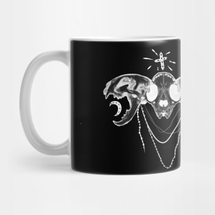 Cat Skulls BLACK AND WHITE Mug